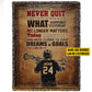 Vintage Personalized Lacrosse Boy Fleece Blanket, Never Quit Sport Woven Blanket, Cool Sherpa Blanket Gift Lacrosse Lovers
