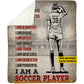 Personalized Soccer Girl Fleece Blanket, I Am A Soccer Player Woven Blanket, Cool Sherpa Blanket Gift For Soccer Girl, Soccer Lovers