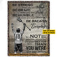Motivational Personalized Lacrosse Boy Fleece Blanket, Be Strong Humble Brave And Badass Sport Woven Blanket, Cool Sherpa Blanket Gift For Lacrosse Lovers
