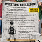 Personalized Wrestling Boys Fleece Blanket, Wrestling Life Lessons Sport Woven Blanket - Sherpa Blanket Gift For Wrestling Lovers