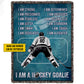 Cool Personalized Hockey Goalie Fleece Blanket, I Am A Hockey Goalie Woven Blanket, Cool Sherpa Blanket Gift For Hockey Lovers