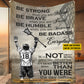 Motivational Personalized Lacrosse Boy Fleece Blanket, Be Strong Humble Brave And Badass Sport Woven Blanket, Cool Sherpa Blanket Gift For Lacrosse Lovers