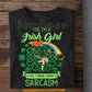Funny Four-Leaf Clover Irish Girl T-shirt, Yes, I'm A Irish Girl Shamrock Tees St Patrick's Day Gift For Irish Lover