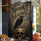Halloween Gothic Skull Garden & House Flag, Spooky Season Raven Yard Flag Gift For Raven Lover
