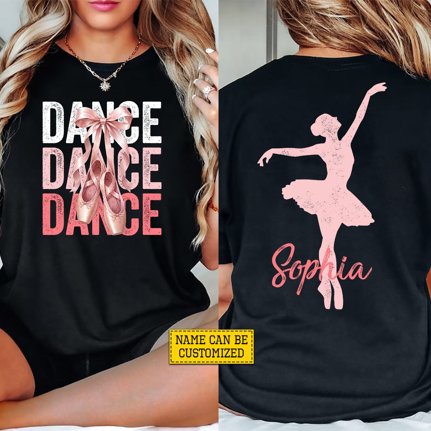 Personalized Ballet Two-sided T-shirt, Dance Dance Dance Tees Gift For Ballet Lover