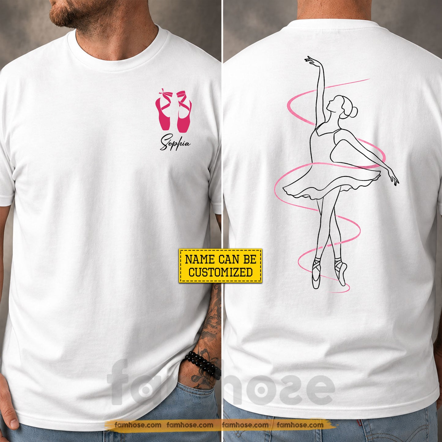 Personalized Ballet Two-sided T-shirt, Dancing Through Dreams Tees Gift For Ballet Lover