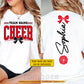 Personalized Cheerleading Two-sided T-shirt, Born To Cheer Made To Shine Tees Gift For Cheerleading Lover