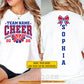 Personalized Cheerleading Two-sided T-shirt, Born To Cheer Made To Shine Tees Gift For Cheerleading Lover