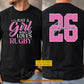 Personalized Rugby Girl Two-sided T-shirt, Just A Girl Who Loves Rugby Sport Tees Gift For Rugby Lover