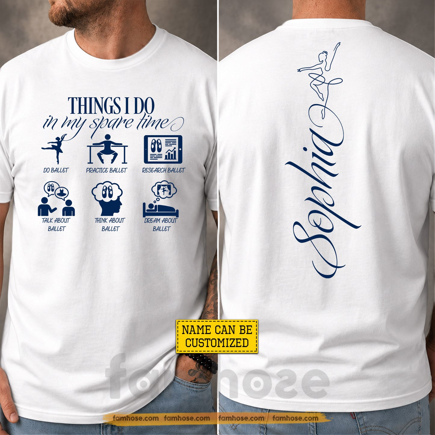 Personalized Ballet Two-sided T-shirt, Things I Do In My Spare Time Tees Gift For Ballet Lover