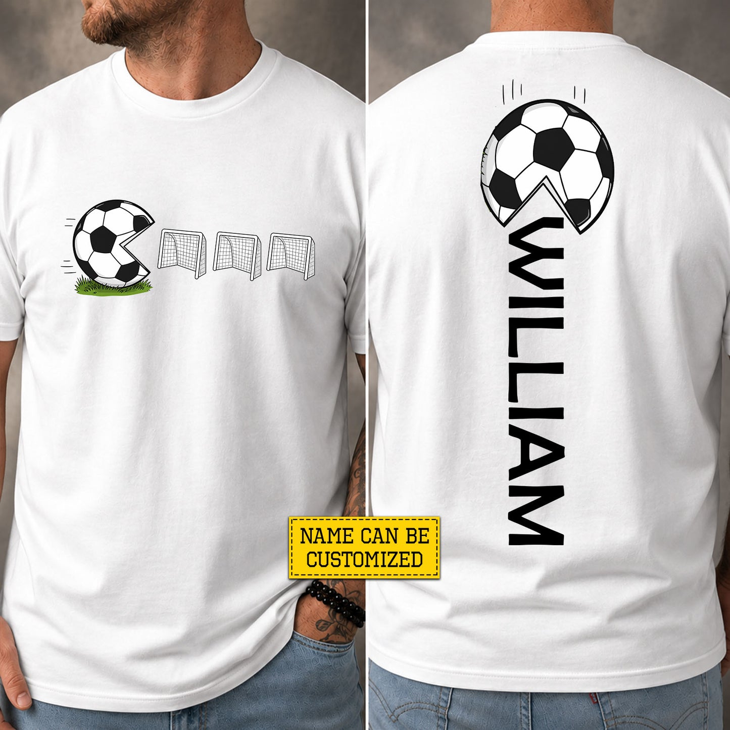 Personalized Soccer Two-sided T-shirt, Goal Hunter Sport Tees Gift For Soccer Lovers