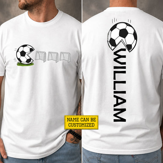Personalized Soccer Two-sided T-shirt, Goal Hunter Sport Tees Gift For Soccer Lovers