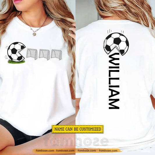 Personalized Soccer Two-sided T-shirt, Goal Hunter Sport Tees Gift For Soccer Lovers