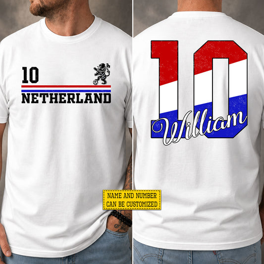 Personalized Netherland Soccer Team Two-sided T-shirt, Holland Match Day Sport Tees Gift For Soccer Lovers