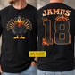 Personalized Thanksgiving Hockey Turkey Two-sided T-shirt, Gobble On Ice Tees Thankful Gift For Hockey Lover