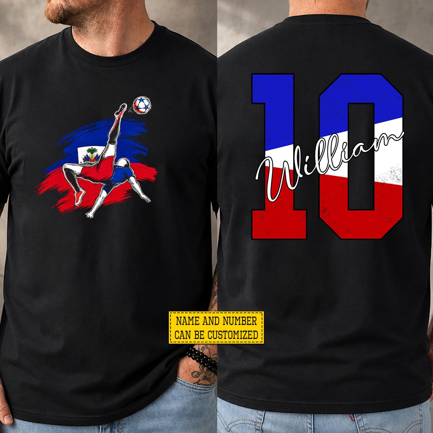 Personalized Halti Soccer Team Two-sided T-shirt, Bicycle Kick For Haiti Sport Tees Sport Gift For Halti Soccer Team Lover
