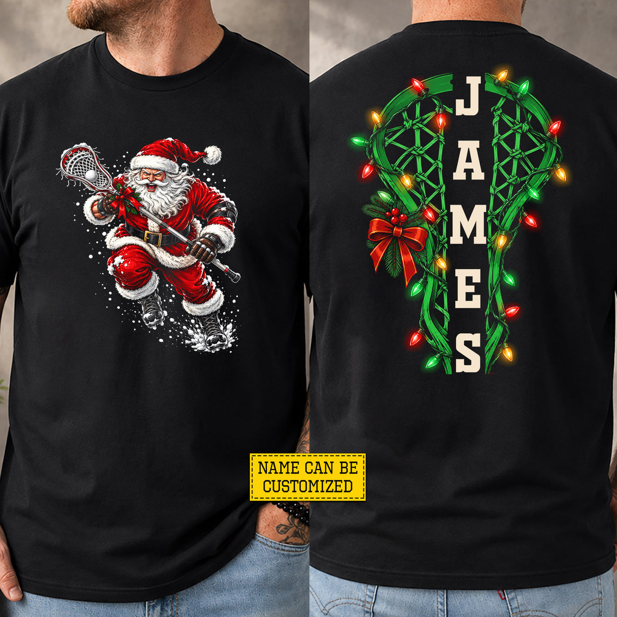Personalized Christmas Lacrosse Two-sided T-shirt, Laxmas Is Coming Sport Tees, Xmas Gift For Lacrosse Lover