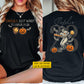 Personalized Halloween Softball Skeleton Girl Two-sided T-shirt, Ghouls Just Want To Have Fun Tees Spooky Season Gift For Softball Lover