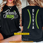 Personalized Tennis Mom Two-sided T-shirt, Tennis Mom Game Day Sport Tees Mother's Day Gift For Tennis Lovers