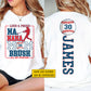 Personalized Baseball Mom Two-sided T-shirt, Ma Mama Mom Brush Tees Mother's Day Gift For Baseball Lovers