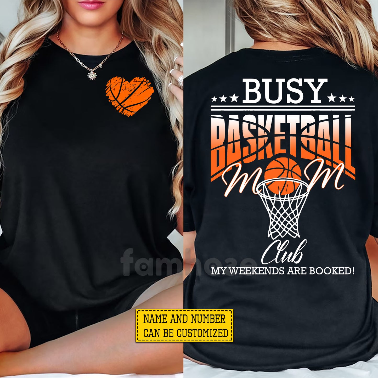 Funny Personalized Basketball Mom Two-sided T-shirt, Busy Basketball Mom Club Tees Gift For Basketball Lovers