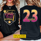 Personalized Softball Two-sided T-shirt, I Teach My Girls To Hit & Steal Tees Gift For Softball Lovers