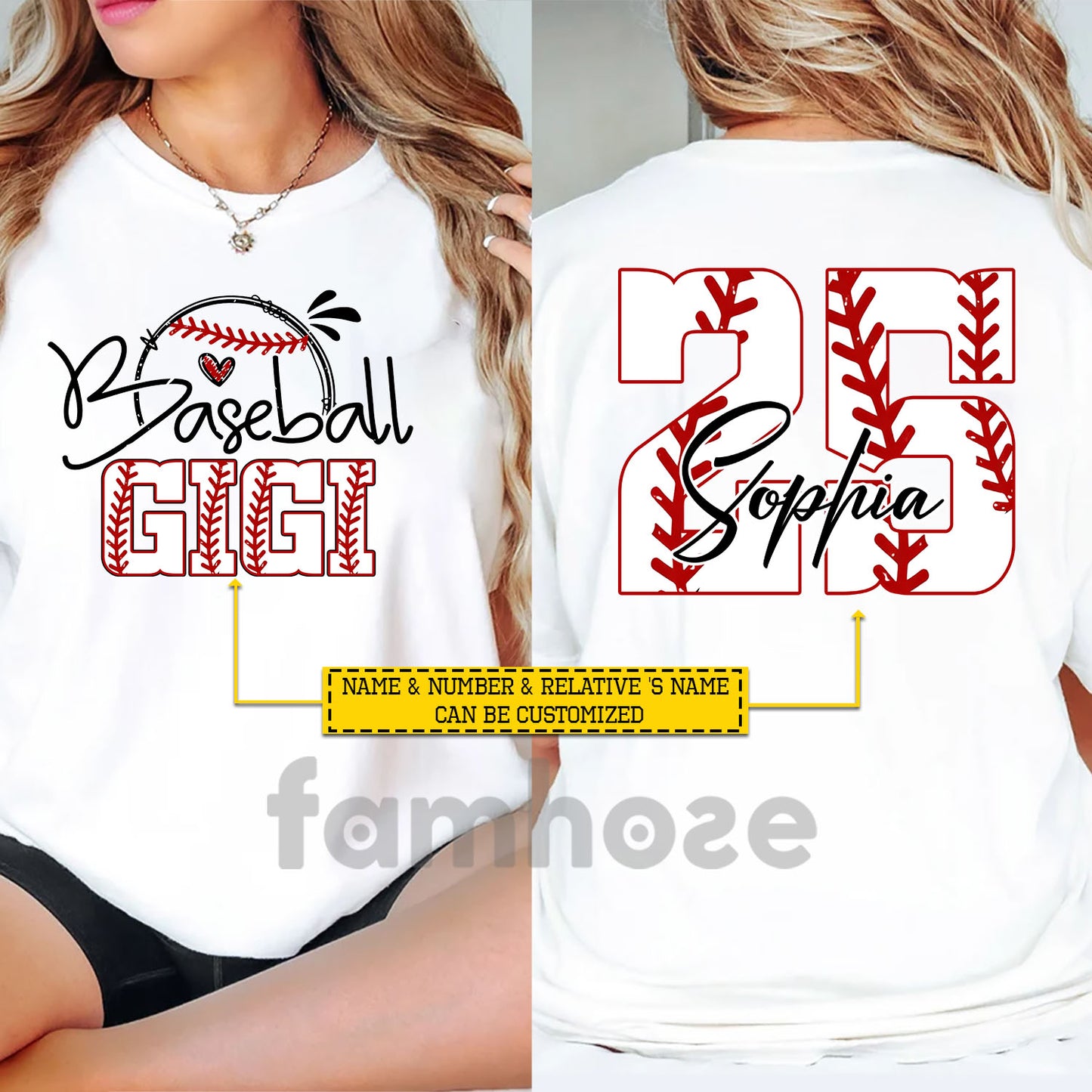 Personalized Baseball Two-sided T-shirt, Baseball Gigi Tees Gift For Baseball Lovers