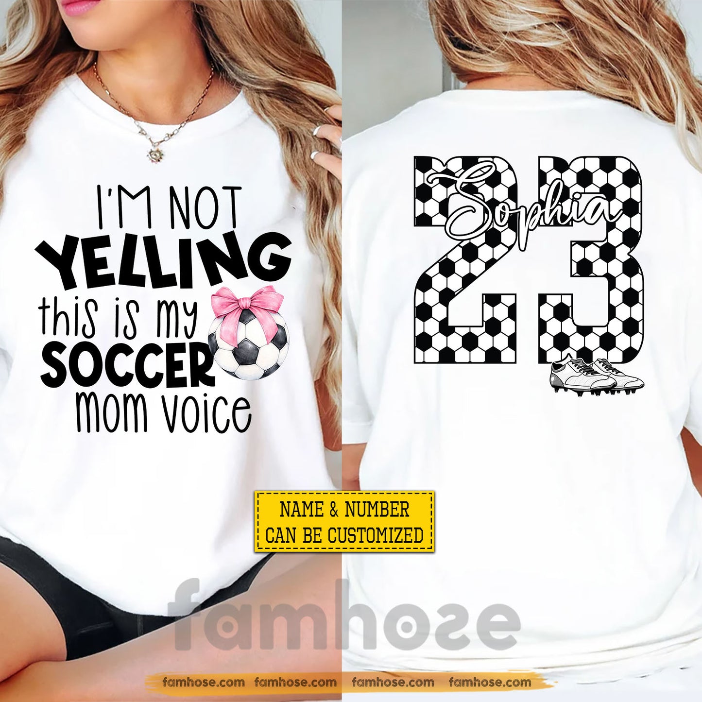 Funny Personalized Soccer Two-sided T-shirt, This Is My Soccer Mom Voice Tees Mother's Day Gift For Soccer Lovers