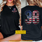 Personalized Lacrosse July 4th Two-sided T-shirt, Patriotic Lacrosse Player Sport Tees Independence Day Gift For Lacrosse Lover