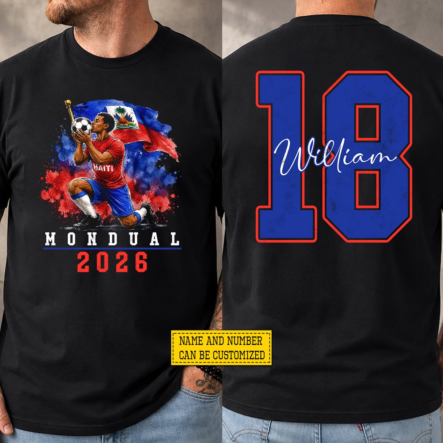 Personalized Halti Soccer Team Two-sided T-shirt, Haitian Pride On The Pitch Sport Tees International Soccer Tournament 2026 Gift For Halti Soccer Team Lover