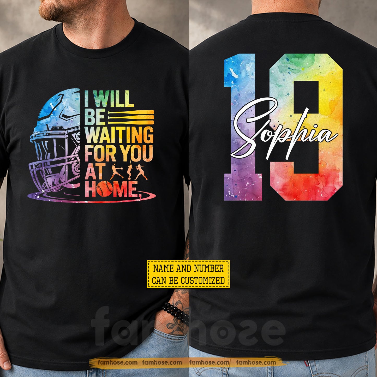 Personalized Softball Two-sided T-shirt, I Will Be Waiting For You At Home Sport Tees Gift For Softball Lover