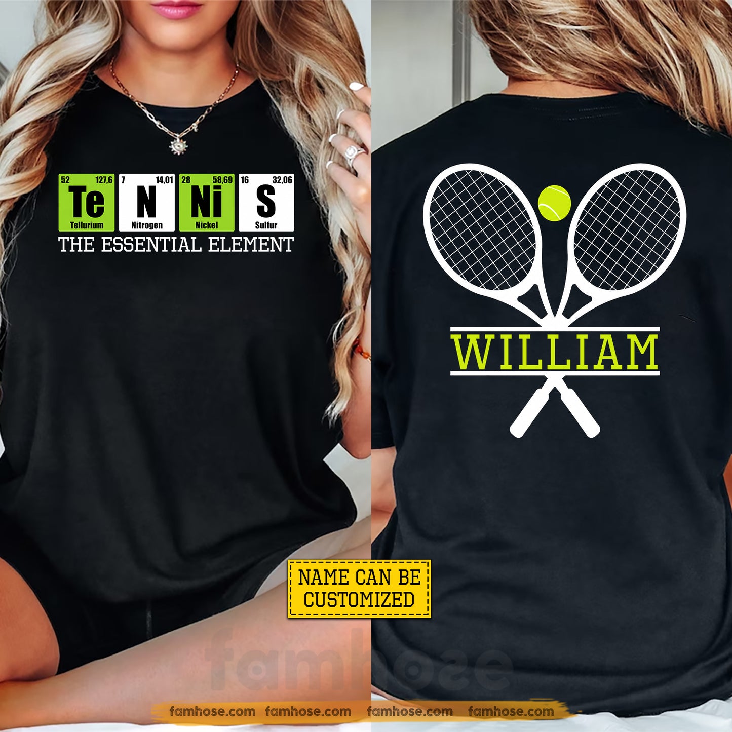 Personalized Tennis Two-sided T-shirt, The Essential Element Sport Tees Gift For Tennis Lover