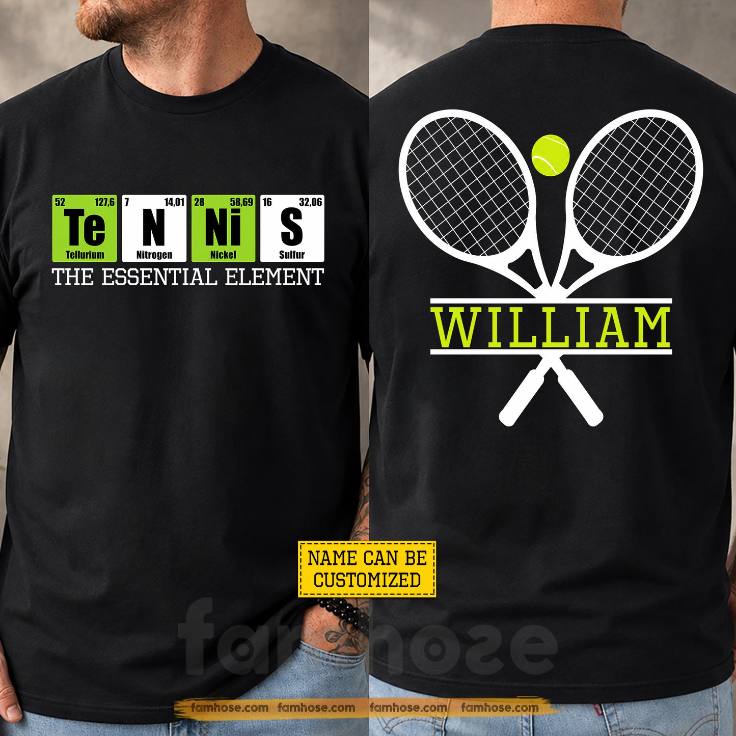 Personalized Tennis Two-sided T-shirt, The Essential Element Sport Tees Gift For Tennis Lover