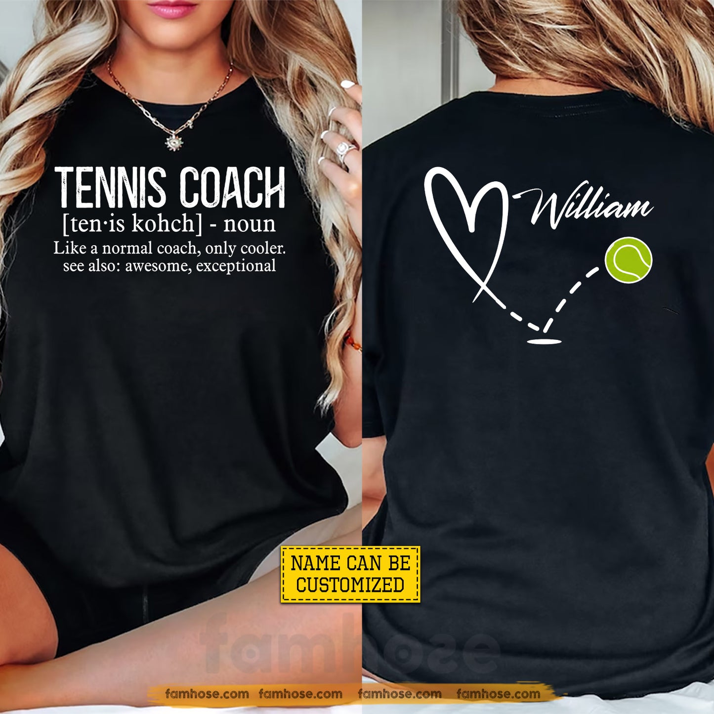 Personalized Tennis Coach Two-sided T-shirt, Like A Normal Coach Only Cooler Sport Tees Gift For Tennis Lover