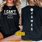Funny Personalized Pickleball Two-sided T-shirt, I Can't I Have Pickleball Sport Tees Gift For Pickleball Lover