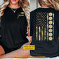 Personalized Pickleball USA Two-sided T-shirt, Dink Drive Dominate Sport Tees Gift For Pickleball Lover
