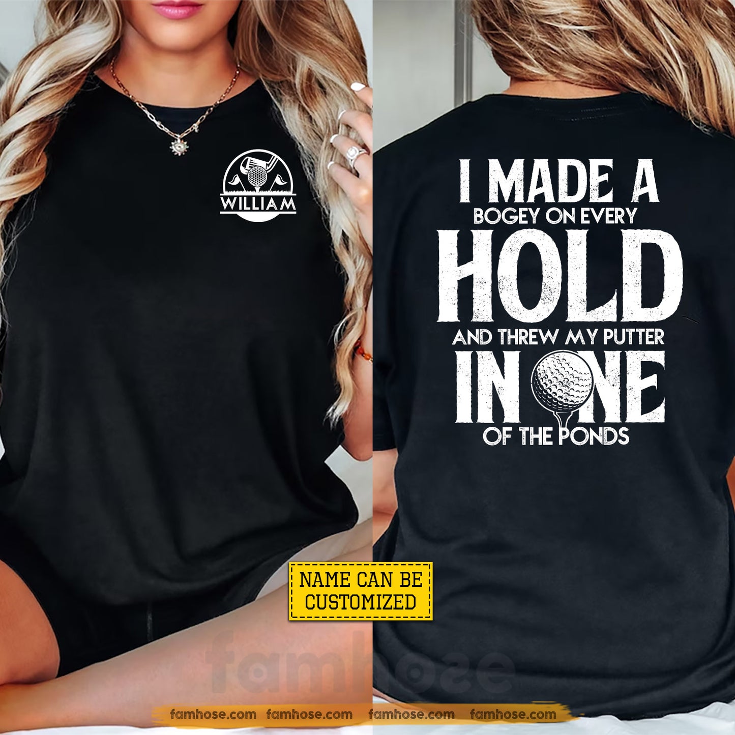 Personalized Golf Two-sided T-shirt, I Made A Bogey On Every Hold Sport Tees Gift For Golf Lover