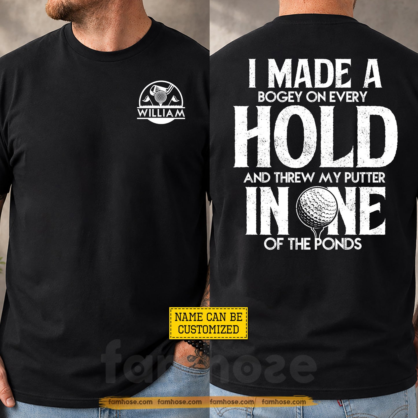 Personalized Golf Two-sided T-shirt, I Made A Bogey On Every Hold Sport Tees Gift For Golf Lover