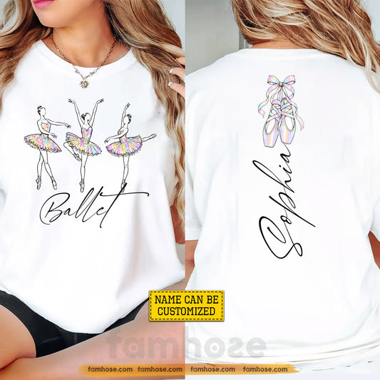 Personalized Ballet Two-sided T-shirt, Dance With Grace Tees Gift For Ballet Lover