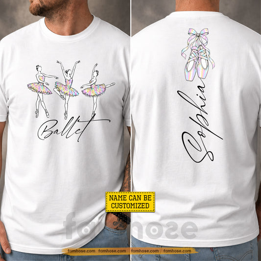 Personalized Ballet Two-sided T-shirt, Dance With Grace Tees Gift For Ballet Lover