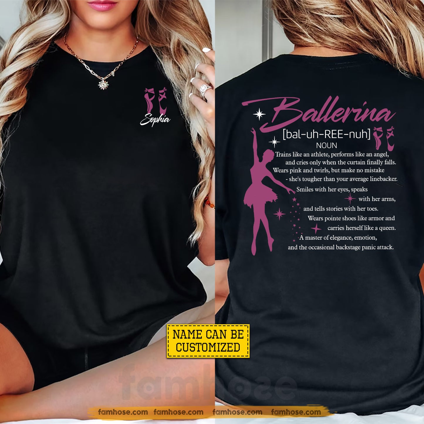 Personalized Ballet Two-sided T-shirt, Ballerina Tees Gift For Ballet Lover
