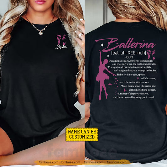 Personalized Ballet Two-sided T-shirt, Ballerina Tees Gift For Ballet Lover