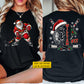 Personalized Christmas Hockey Two-sided T-shirt, Slap Shots & Santa Claus Sports Tees Xmas Gift For Hockey Lover