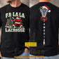 Personalized Christmas Lacrosse Two-sided T-shirt, Fa La La Lacrosse Sport Tees, Xmas Gift For Lacrosse Lover