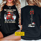 Funny Personalized Christmas Golf Two-sided T-shirt, Oh What Fun It Is To Ride Tees, Xmas Gift For Golf Lover
