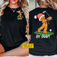 Funny Personalized Christmas Gingerbread Playing Golf Two-sided T-shirt, Oh Snap! Tees, Xmas Gift For Golf Lover