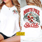 Funny Personalized Skiing Two-sided T-shirt, North Pole Ski Club Tees Xmas Gift For Skiing Lover
