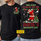 Funny Personalized Christmas Golf Two-sided T-shirt, This Golf Team Is On The Santa's Naughty List Tees, Xmas Gift For Golf Lover