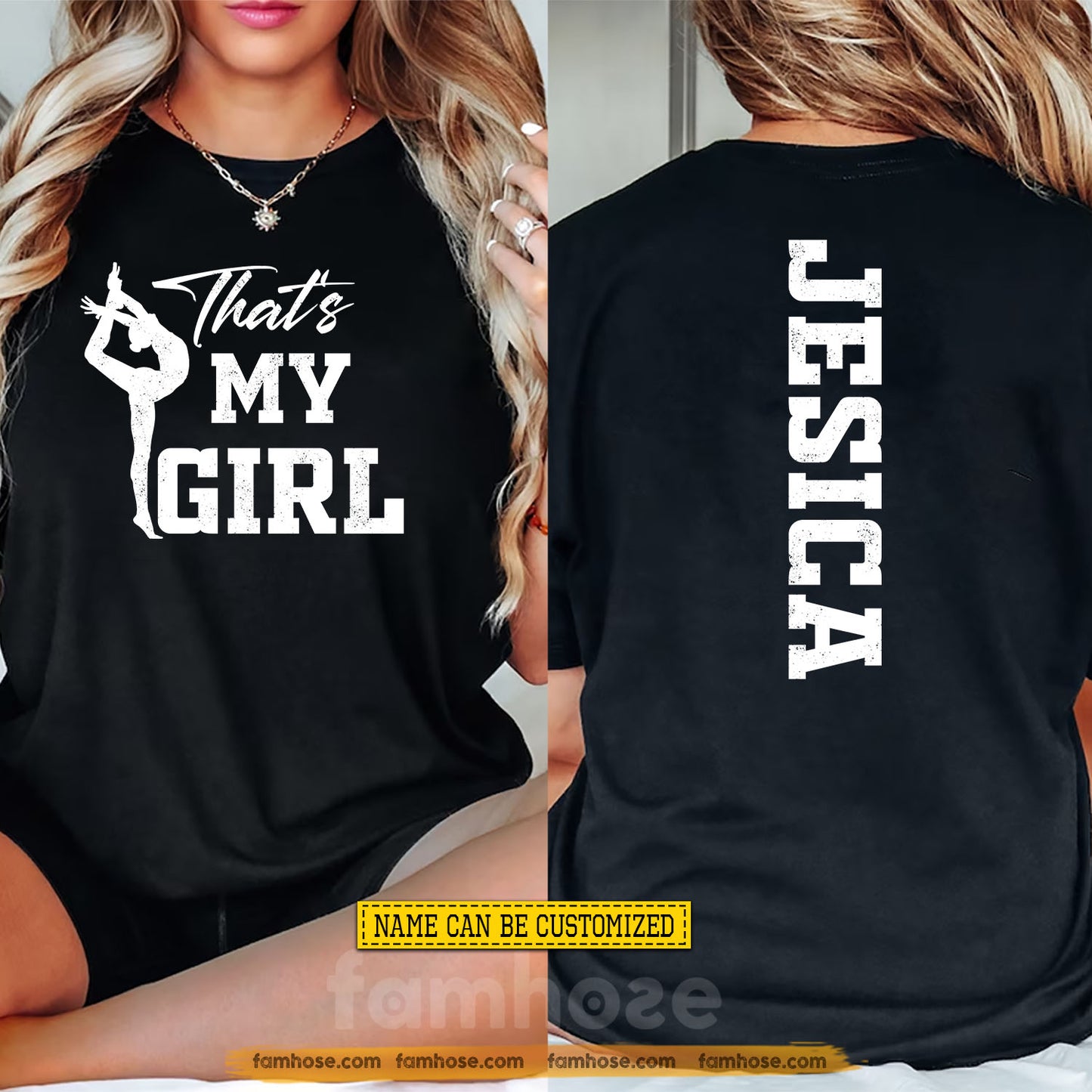 Personalized Gymnastics Parent Two-sided T-shirt, That's My Girl Sport Tees Gift For Gymnastic Lovers