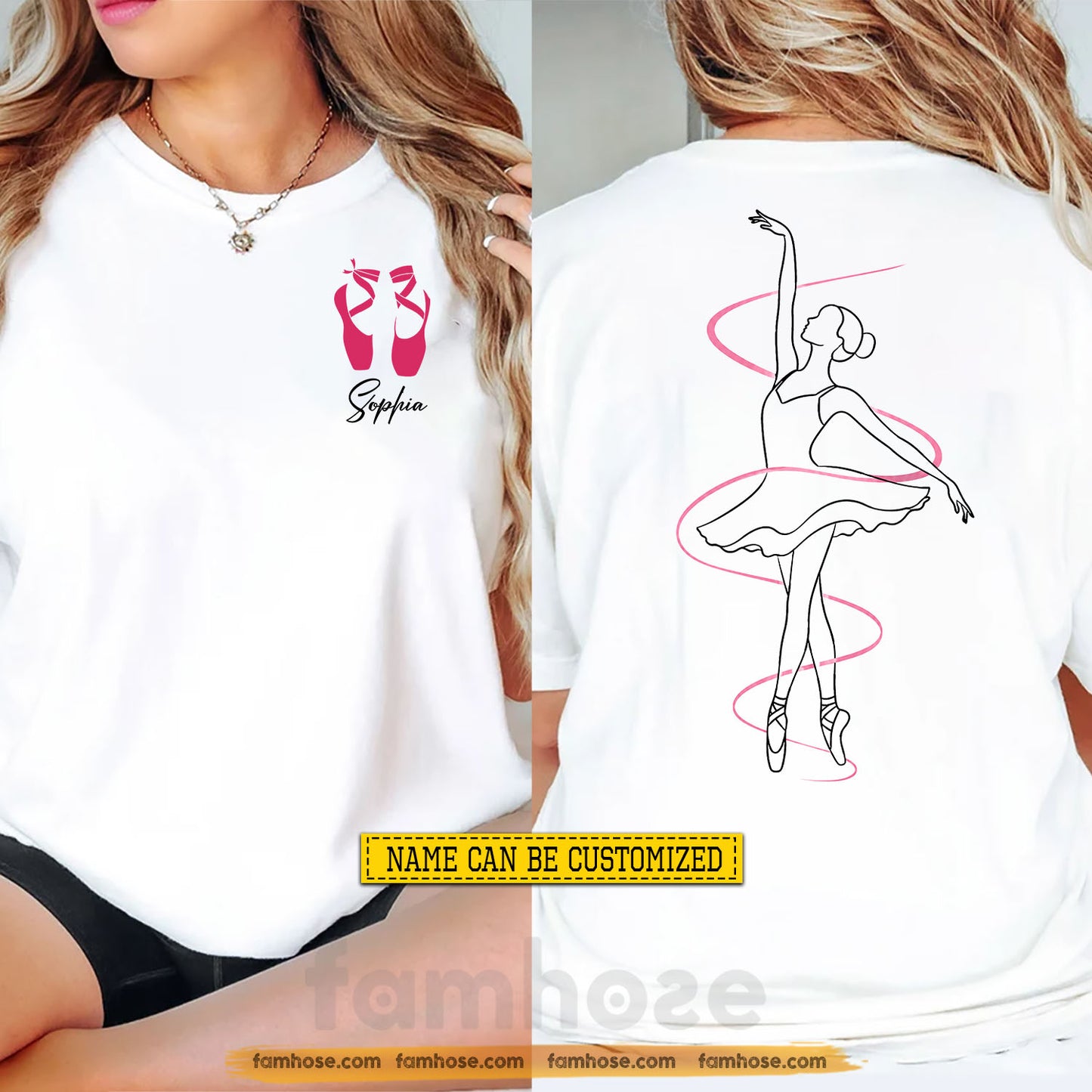 Personalized Ballet Two-sided T-shirt, Dancing Through Dreams Tees Gift For Ballet Lover